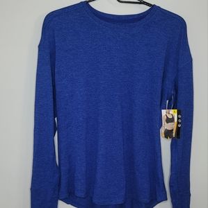 Women's Avia Blue Long Sleeve Workout Top